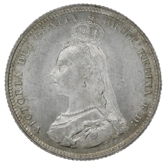 1888 Silver Shilling Coin Queen Victoria