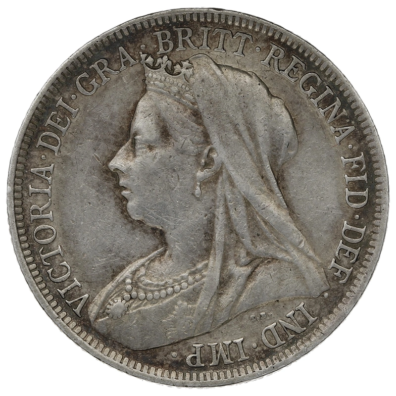 1894 Silver Shilling Coin Queen Victoria