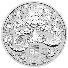 2024 1oz Perth Mint Year of the Dragon Silver Coin with Privy Mark