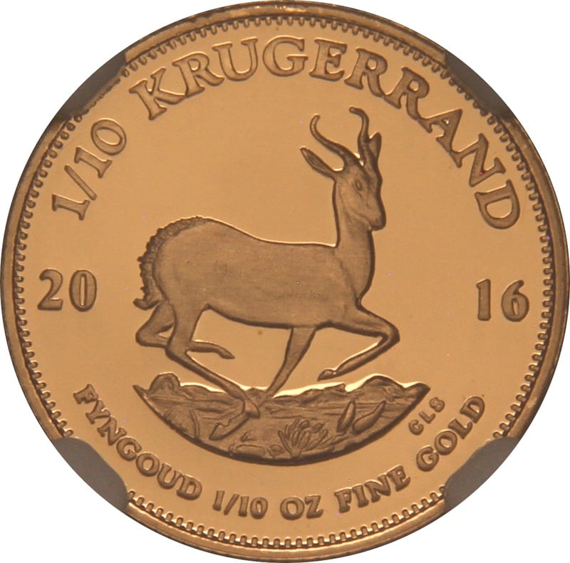 2016 Proof 1/10oz Krugerrand Gold Coin NGC PF69