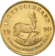 1990 1/10oz Krugerrand Gold Coin