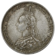 1887 Victoria Silver Shilling - About Uncirculated