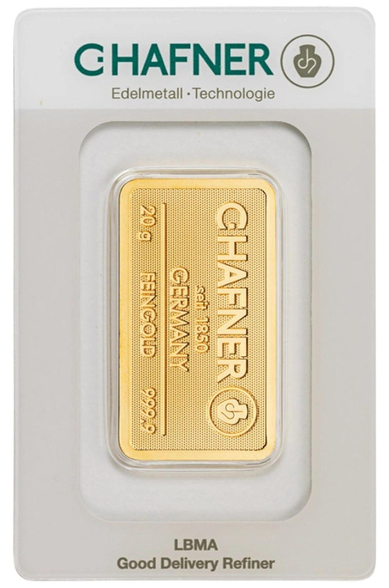 20g Gold Bar C. Hafner Minted