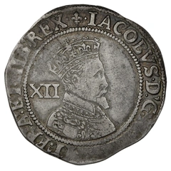 1604-1605 Silver Shilling Coin James I Lis