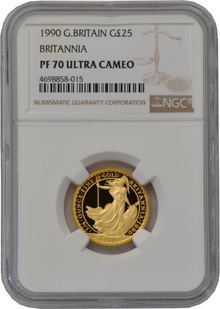 1990 Proof 1/4oz Gold Britannia Coin NGC PF70