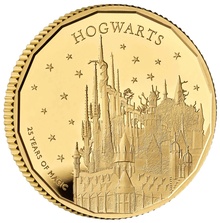 2023 Proof 1/4oz 25th Anniversary of Harry Potter Gold Coin Hogwarts School Boxed