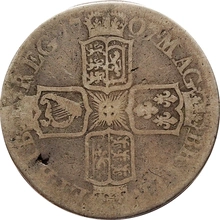 1707 Silver Half Crown Coin Queen Anne