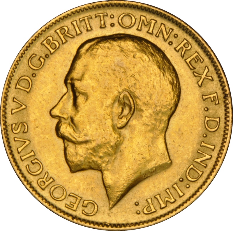 1916 Gold Sovereign - King George V - London NGC AU58