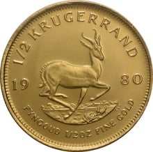 1980 1/2oz Krugerrand Gold Coin