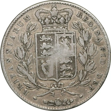 1844 Silver Crown Coin Queen Victoria Young Head Fine