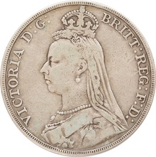 1889 Silver Crown Coin Queen Victoria Jubilee Head