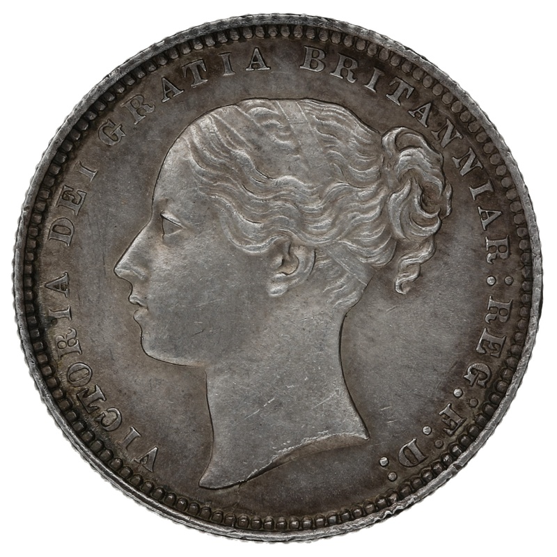 1872 Silver Shilling Coin Queen Victoria