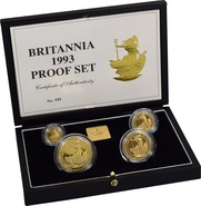 1993 Proof Britannia Gold 4-Coin Set Boxed