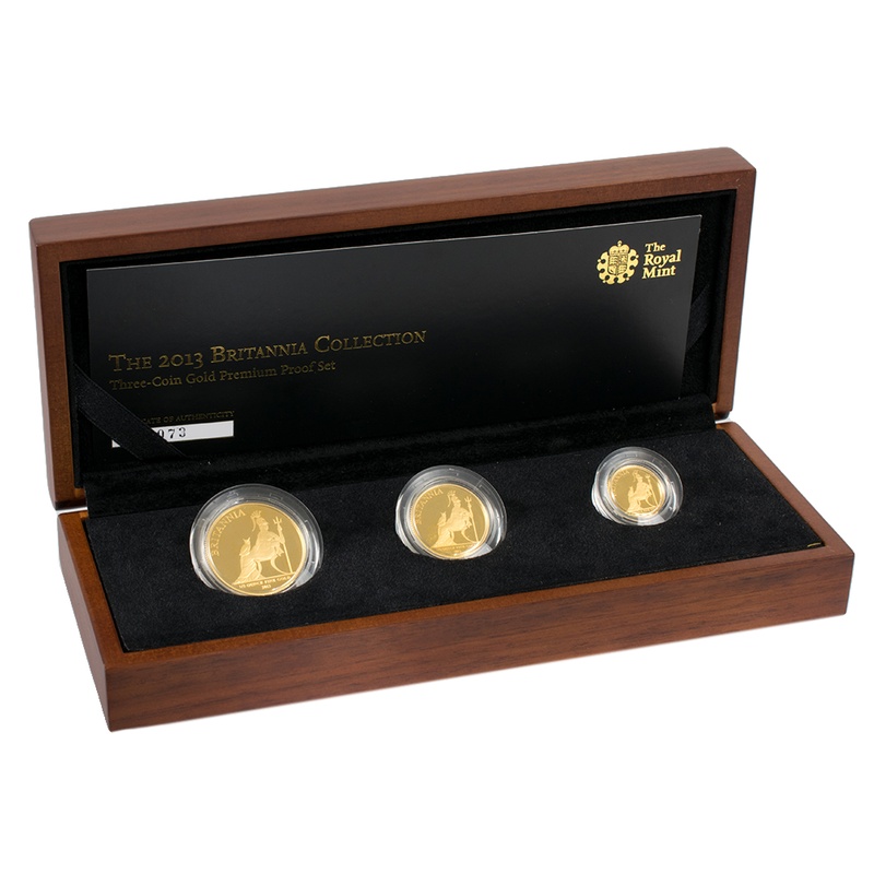 2013 Premium Proof Gold Britannia 3 Coin Set Boxed
