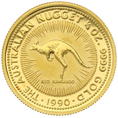 1990 1/4oz Australian Kangaroo Gold Nugget Coin