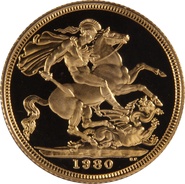 1980 Proof Gold Sovereign Coin Elizabeth II Decimal Head