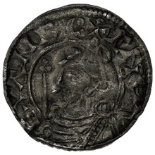 1016-1035 Cnut Silver Penny Hammered Pointed Helmet Type Cambridge Leofsige