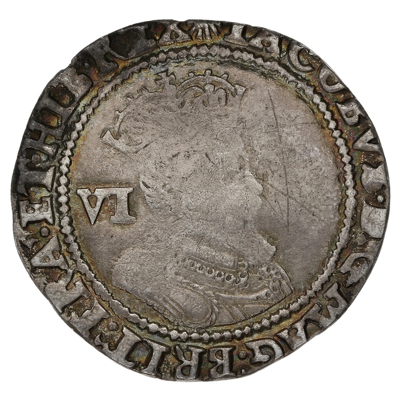 1606 Silver Sixpence Coin James 1 Escallop