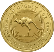 2005 2oz Australian Kangaroo Gold Nugget Coin