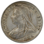 1895 Silver Half Crown Coin Queen Victoria