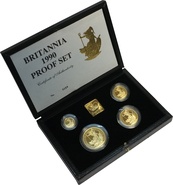 1990 Proof Britannia Gold 4-Coin Set Boxed