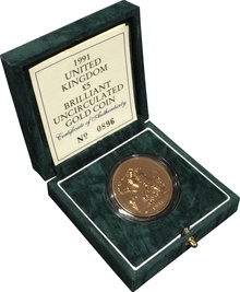 1991 Gold £5 Coin Brilliant Uncirculated Boxed