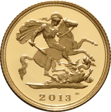 2013 Proof Gold Half Sovereign Boxed