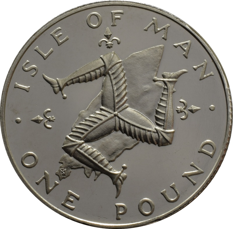 Isle Of Man One Pound Proof Platinum Coin Triskellion on Island