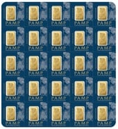 25g Gold Bar PAMP Lady Fortuna Multigram Minted