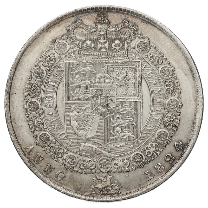1824 Silver Half Crown Coin George IV
