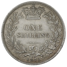 1878 Silver Shilling Coin Queen Victoria Silver Shilling die no 59