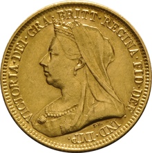 1894 Gold Half Sovereign - Victoria Old Head - London