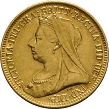 1894 Gold Half Sovereign Queen Victoria Old Head