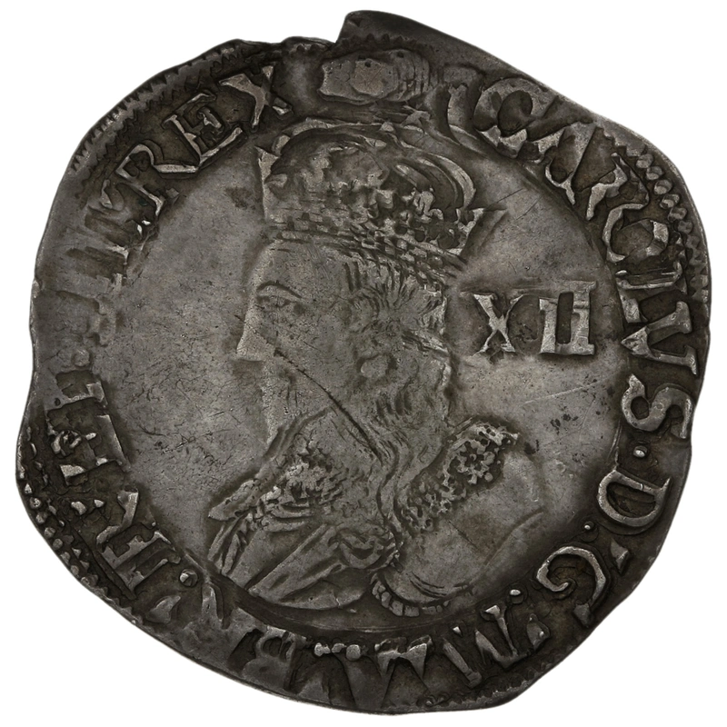 1636-1638 Silver Shilling Coin Charles I Tun