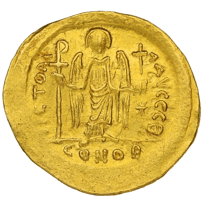 518-527 Gold Solidus Coin Justin I