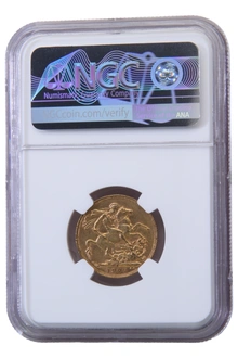1909 Gold Sovereign Coin Edward VII Canada NGC AU55