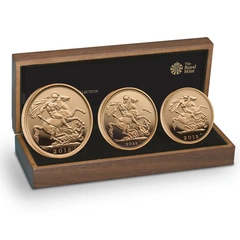 2013 Proof Gold Sovereign Premium 3 Coin Set Boxed