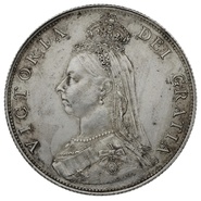 1887 Queen Victoria Silver Milled Florin - About Uncirculated