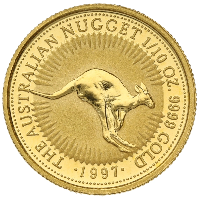 1997 1/10oz Australian Kangaroo Gold Nugget Coin