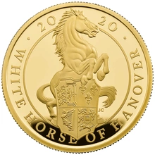 2020 1oz White Horse of Hanover Gold Coin Queen's Beasts Proof Boxed