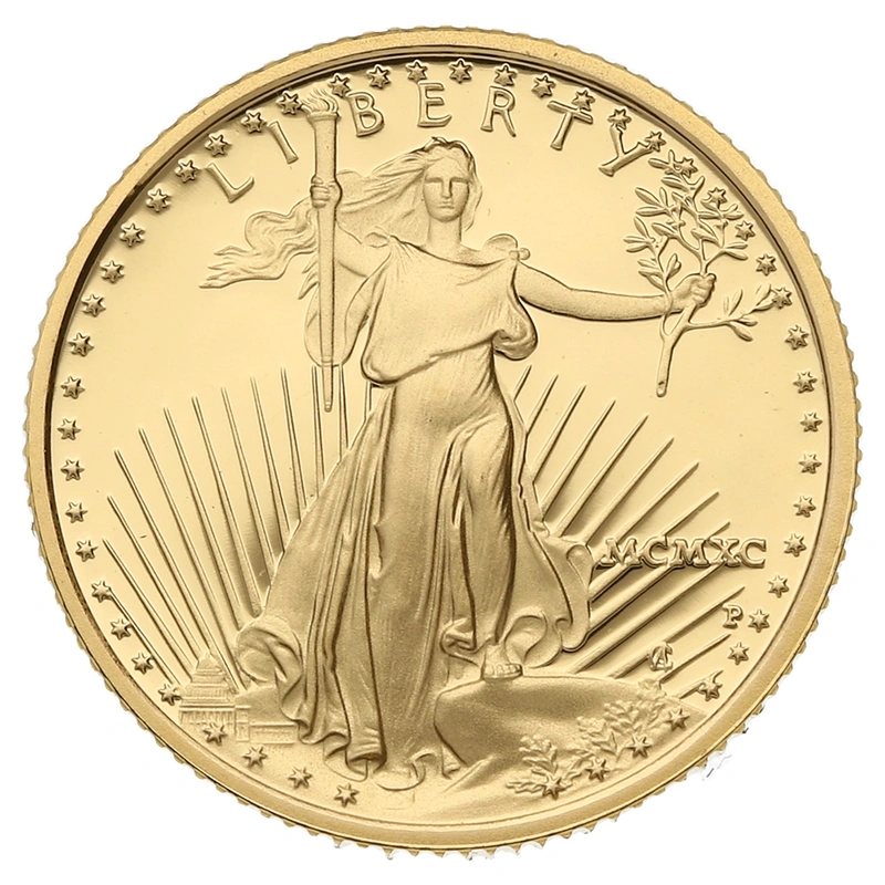 1990 Proof 1/10oz American Eagle Gold Coin MCMXC