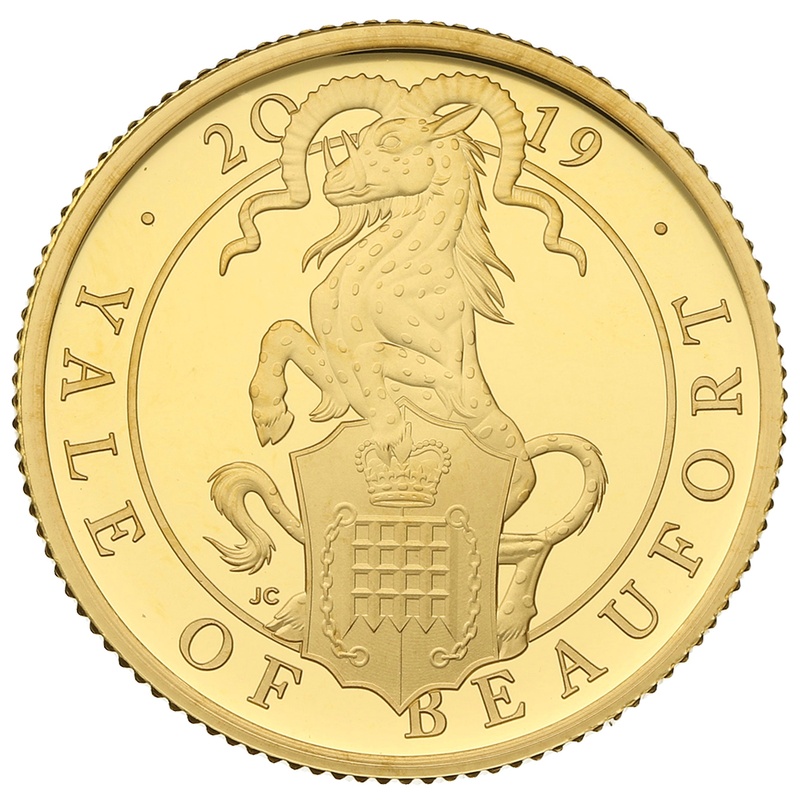 2019 1/4oz Proof Yale Of Beaufort Gold Coin Queen's Beasts Boxed