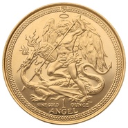 1985 1oz Ounce Gold Isle of Man Angel