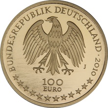 Proof German 100 Euro Gold Coin 2010 UNESCO Welterbe Wurzburger Residenz und Hofgarten Boxed