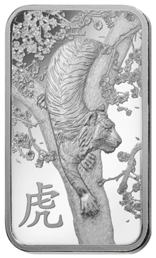 1oz Silver Bar 2022 Year of the Tiger PAMP