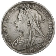 1900 Silver Crown Coin Queen Victoria 
