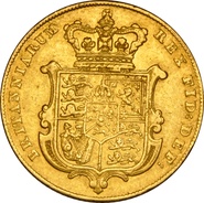 1827 Gold Sovereign Coin George IV Bare Head