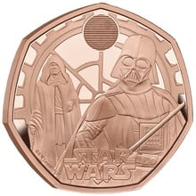 2023 50p Darth Vader & Emperor Palpatine Star Wars Proof Gold Coin Boxed