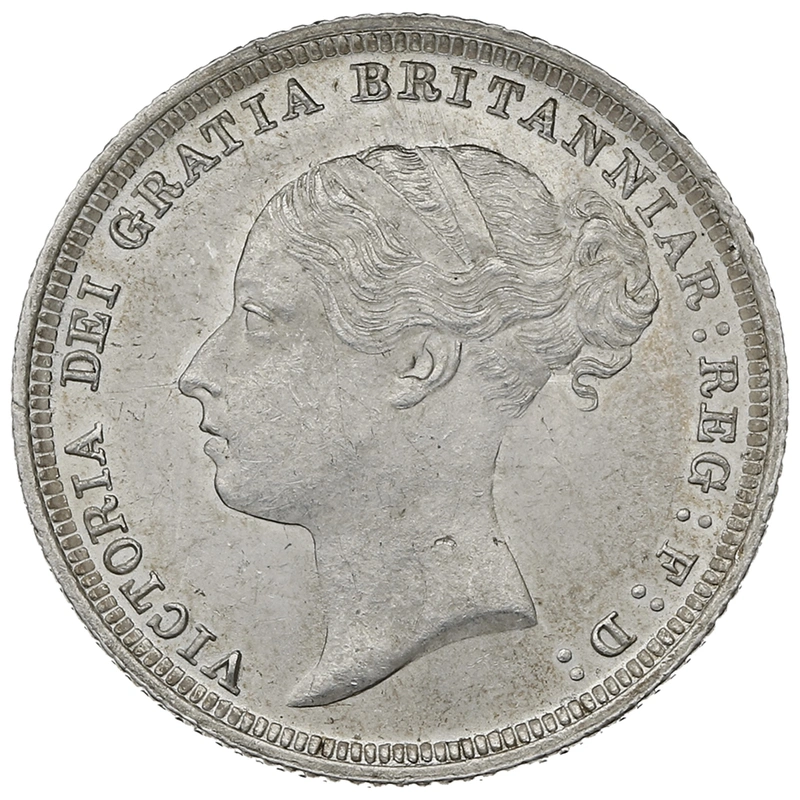 1887 Silver Sixpence Coin Queen Victoria YH