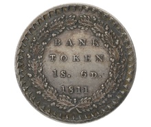 1811 Silver Shilling and Six Pence Token